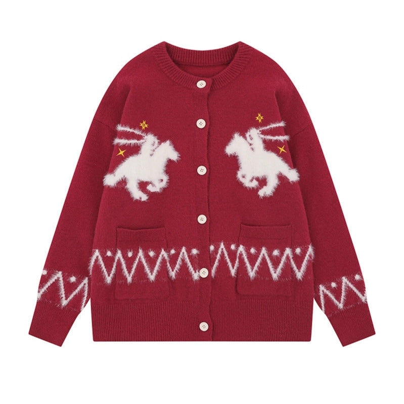 Loose Round Neck Casual Knit  Versatile Women's Sweater