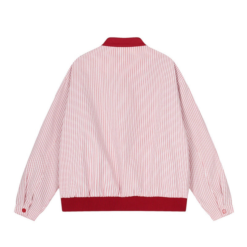 Stand Collar Jacket Women Autumn Loose Couple Casual Baseball Coat