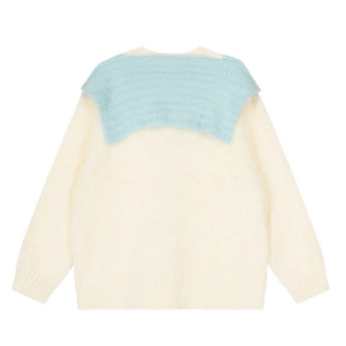 Cashmere Knit Sweater Loose Oversized Hooded Chic Korean-Style Knit Top