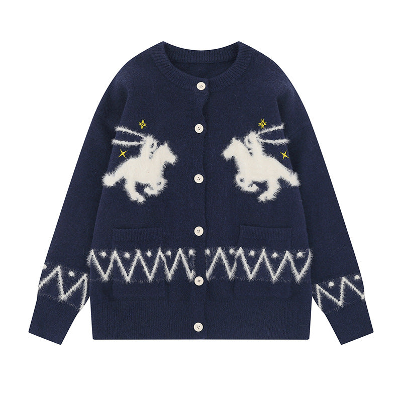 Loose Round Neck Casual Knit  Versatile Women's Sweater