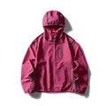Reflective strip splicing hooded jacket
