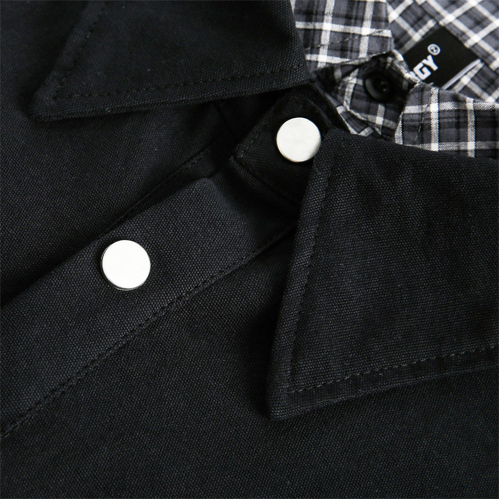 Fake two lapel tops