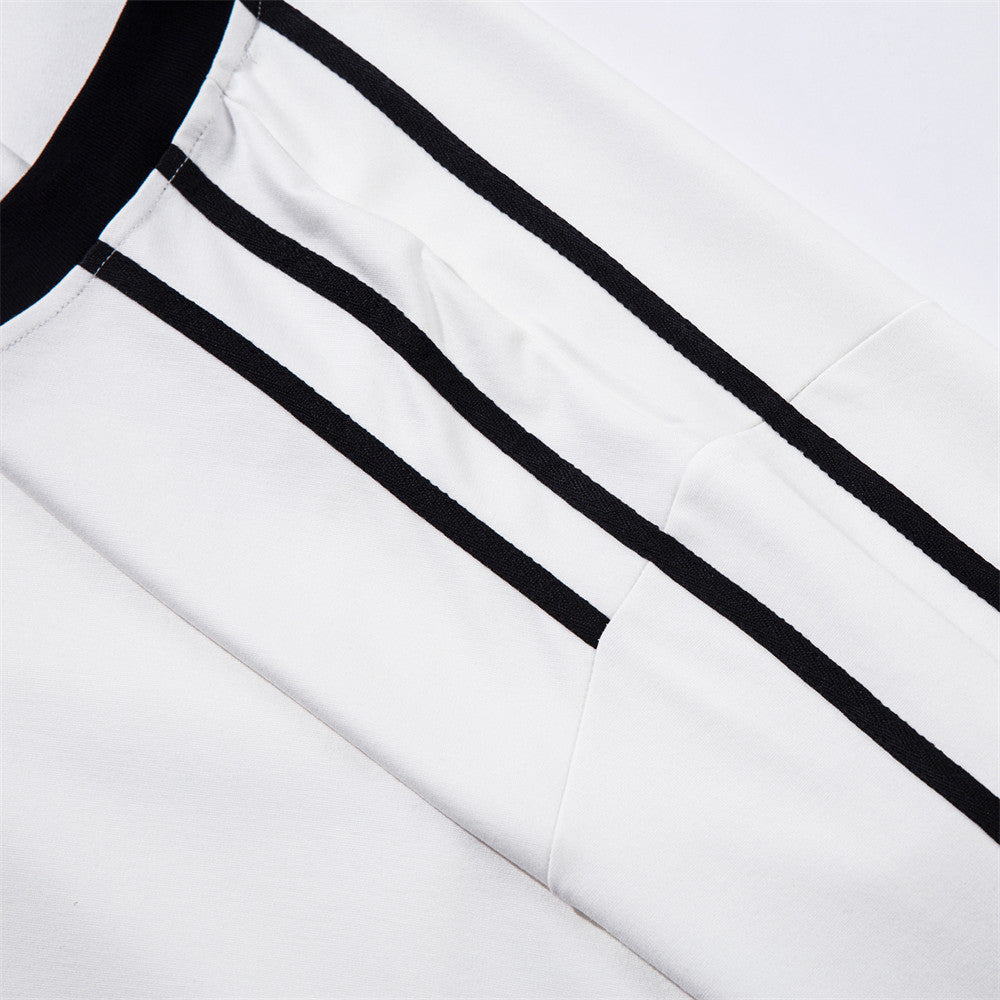 Three bar splicing V-neck loose top