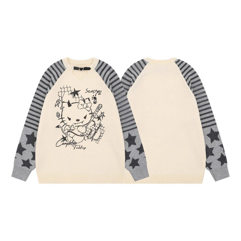 Lightweight V-Neck Sweater Loose Casual Lazy Knitwear Autumn